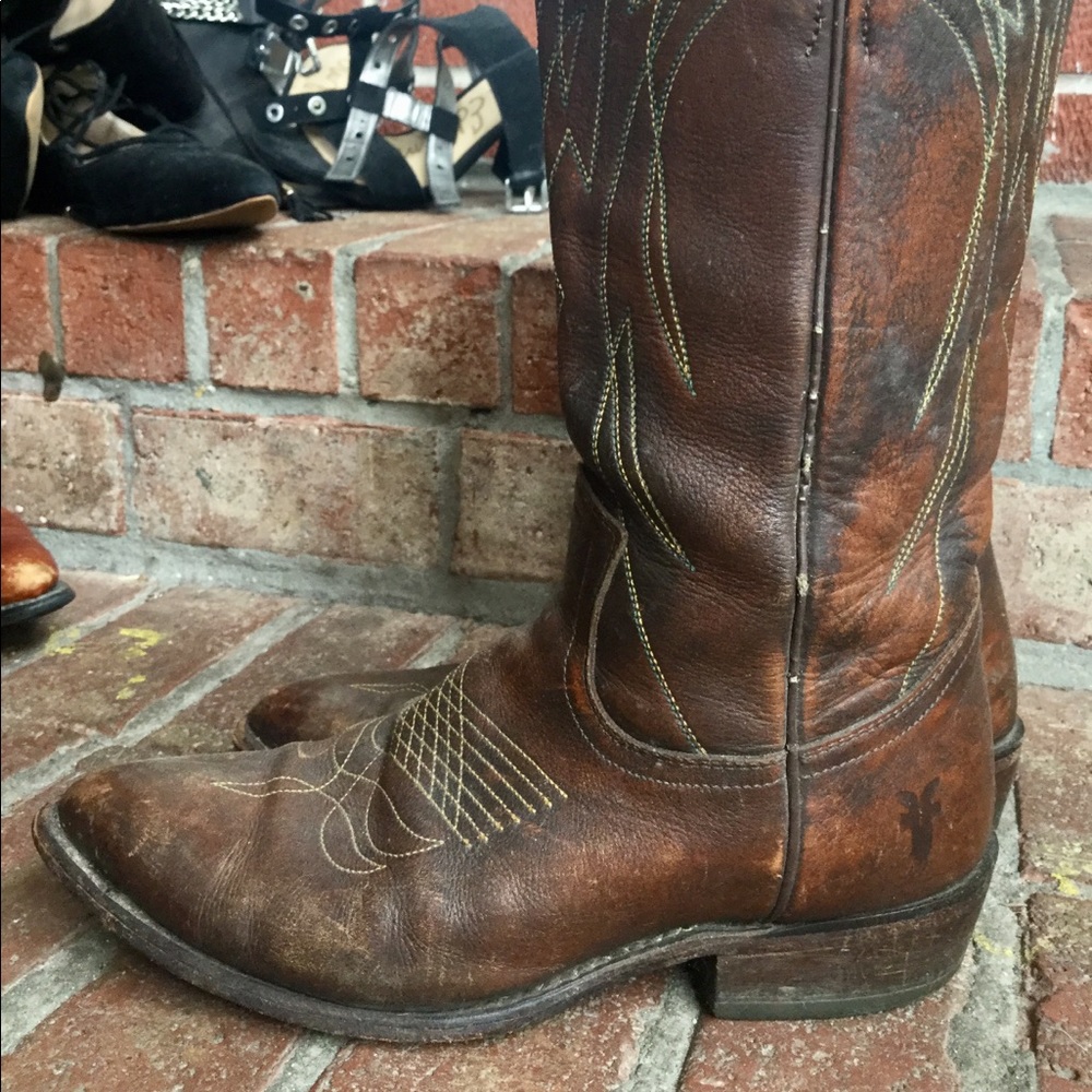 Frye boots brown leather 7-1/2 great condition